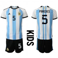 Argentina Leandro Paredes #5 Hjemmedraktsett Barn VM 2022 Kortermet (+ Korte bukser)